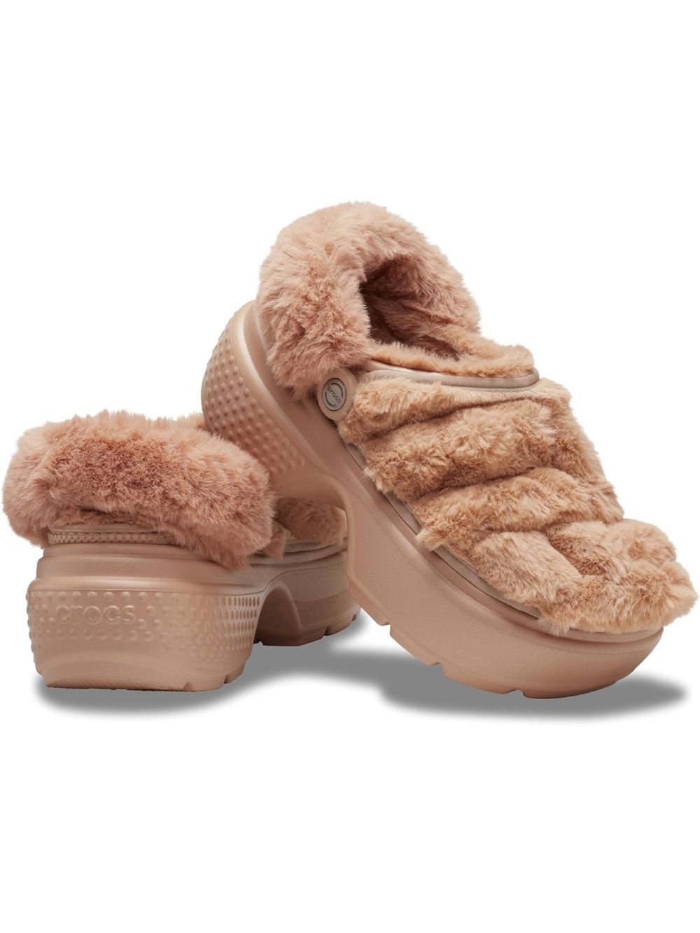 CROCS Fuzz Mood Platform Clog in Blush Pink size 8